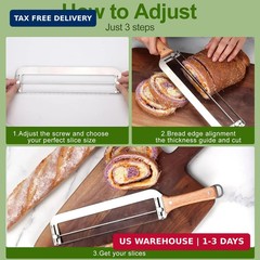 Adjustable Bread Slicer for Homemade Bread – Upgrade Manual Sourdough Bread Knif