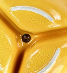 Vintage 60s Lane & Co. California Yellow 3 Section Candy Nut Dish 8″ C652