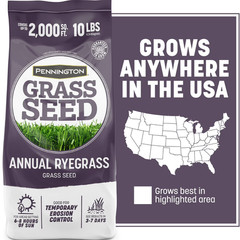 Pennington Annual Ryegrass Grass Seed Full Sun Partial Shade 10 lb Bag New