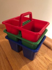 Greenbrier International 3 Compartment Color Coded Handled School Mini Caddys