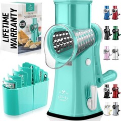 Manual Rotary Cheese Grater 5 Blade Shredder & Vegetable Slicer