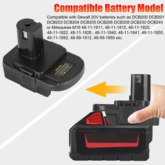 1/2Pcs USB Adapter Converter for Dewalt 18V/20V Battery to for Ryobi 18V Tool
