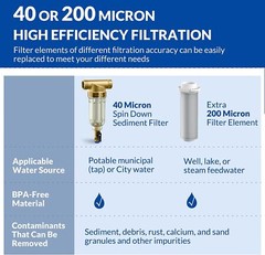 3 Stage Whole House Water Filter Big Blue Housing + Spin Down Sediment Filter