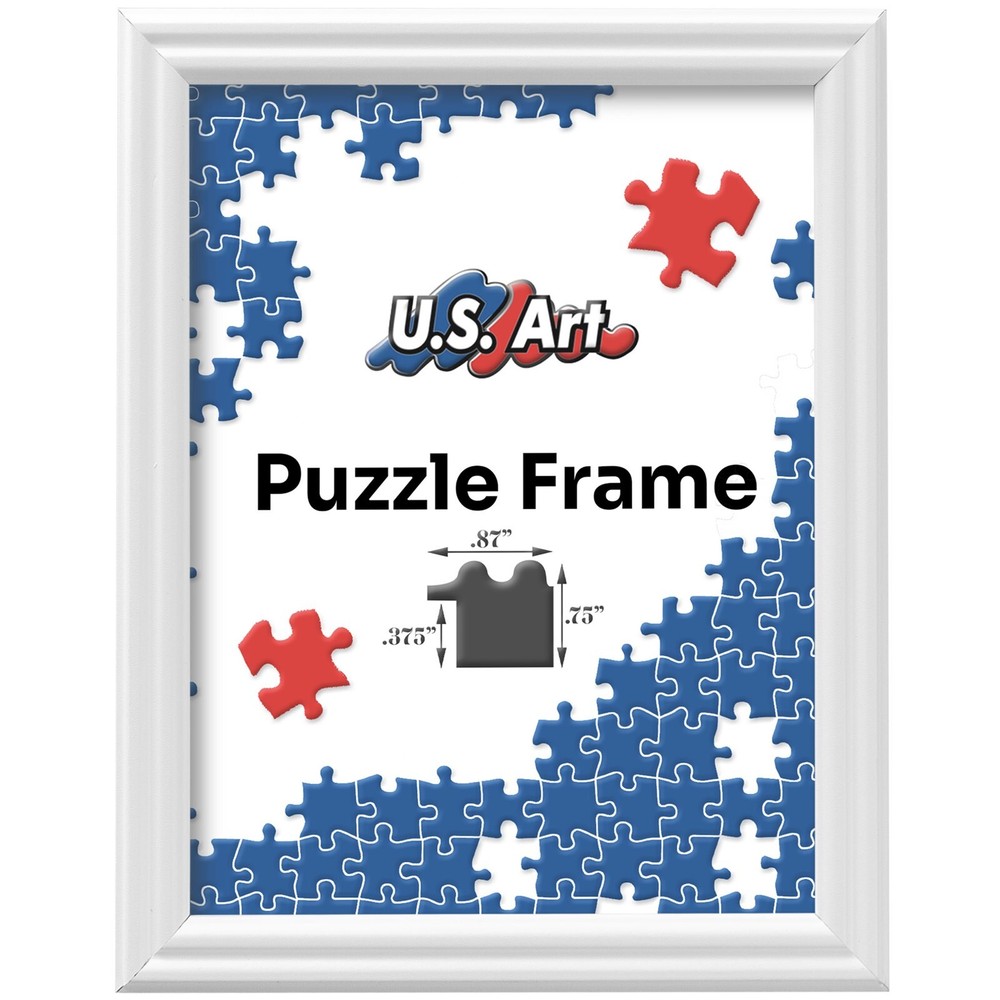 White Puzzle Frame .75″ Inch Wide – Handmade Solid Wood Picture Frames