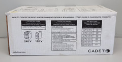 Cadet ComPak CSC102TW 1000W 240V 3415 BTU Fan Forced Wall Heater White 67505 New