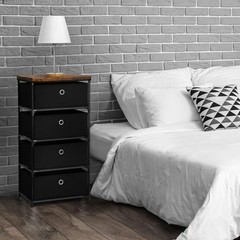 Fabric Storage Chest Organizer with 4 Drawers for Closet Dorm, Bedroom, Hallway