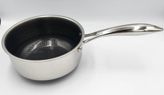 HexClad 2-QUART SAUCEPAN with LID 2 QT Hybrid Non Stick Pot -Used Good Condition