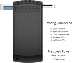 Universal Wireless Remote Control and Receiver Kits for Ceiling Fan Lamp Home