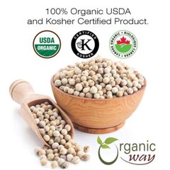 Organic Way White Peppercorns Whole – Organic, Kosher & USDA Certified