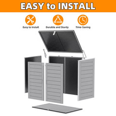 4.6 Ft. X 2.7 Ft. X 4.1 Ft. 304 Gal. Gray Resin Deck Box, Horizontal Outdoor Sto