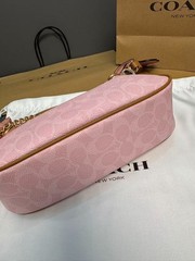 NWT Gold Powder Pink Teri Shoulder Bag Signature with Charms CEA20