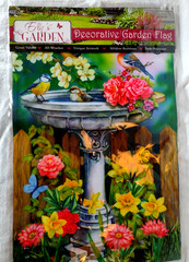 Briarwood Lane Birdbath in Bloom 12.5 x 18″ Garden Flag Double Sided New