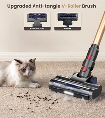 Cordless Stick Vacuum Cleaner 26Kpa, 45Min Runtime, Anti-Tangle, 1.5L Dust Cup