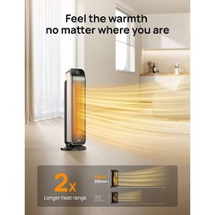 DREO 1500W PTC 25” Space Heater Solaris Max Silver and Gold