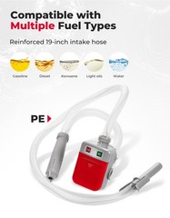 Electric Fuel Transfer Siphon Pump Battery Powered Gas Oil Water Liquid 2.4 GPM