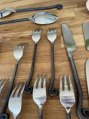 38 Piece Gourmet Settings Treble Clef Stainless Silverware & Serving Pieces VTG