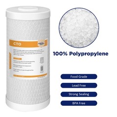 5 Micron 10″ x 4.5″ Carbon Block Water Filter for Big Blue Whole House GE FXHTC