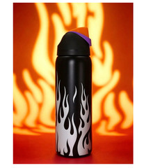 Owala FreeSip 32oz Black Flame Water Bottle Chrome Inferno Style – 2026 Gift