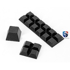 10x Rubber Feet Bumpons, Self Adhesive Pads, Black Round/Square, Small & Large