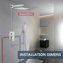 Shower Faucet Set Rain Shower System with Handheld Spray Bathroom Shower Comb…