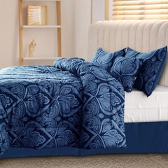5 Piece Comforter Set Bed in a Bag All Season Reversible Bedding Comforter Set