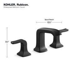 KOHLER Rubicon 8 in. Widespread Double Handle Bathroom Faucet in Matte Black
