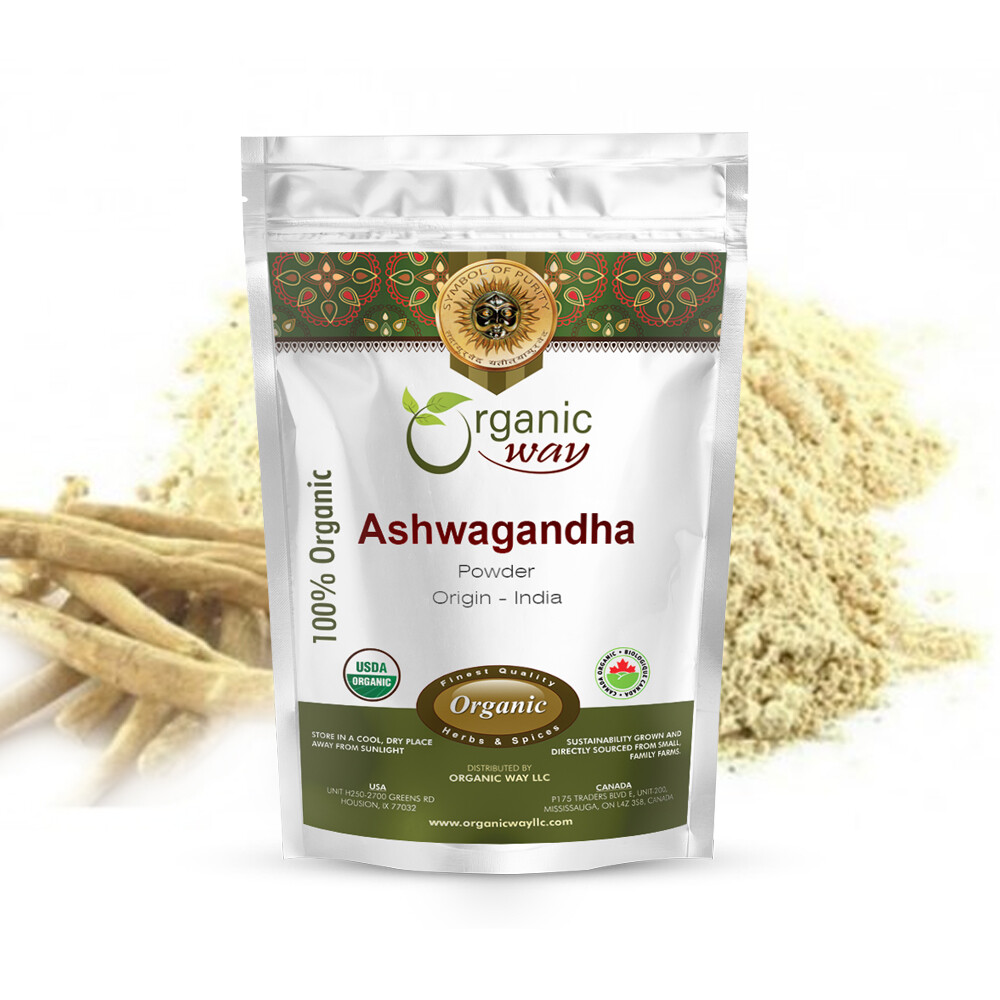 Organic Way Premium Quality Ashwagandha Root Powder (Withania somnifera)