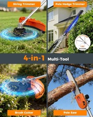 NEOTEC 4-in-1 Multi-Functional Trimming Tools Gas Hedge Trimmer 26CC Weed Eater