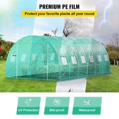 VEVOR Walk-in Greenhouse 20’x10’x7′ Hot Planter House Gardening Galvanized Frame