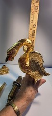 Vintage 24 K Plated Swan Faucet Fixtures New Unused 6 X 6″ Elegant Made InSpain