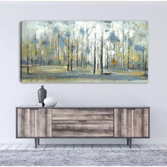 24 In. H X 48 In. W Sky Branches Canvas Wall Art Print Large Abstract Wall Decor