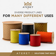 ATERET Twisted 3-Strand YELLOW Polypropylene Rope Monofilament ALL SIZES
