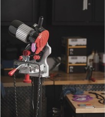 Professional Compact 120-Volt Bench Grinder, Universal Saw Chain Sharpener, for