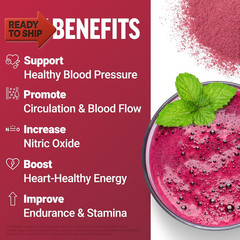 Total Beets Superfood Beet Root Powder with Nitrates to Support Circulation, Bl