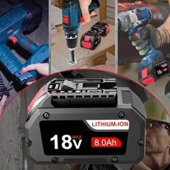 2 Pack 18V Battery For Bosch 18V 8.0AH Li-ion BAT609 BAT610G BAT618 GSR18V-LI