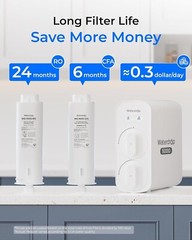 Waterdrop G5P500A Alkaline Mineral pH+ Reverse Osmosis Water Filter, Reduces TDS