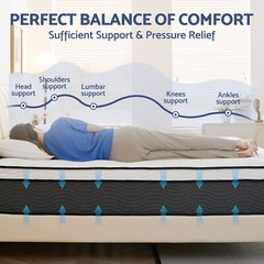 14 inch Memory Foam Mattress Queen Size Twin Full King Pocket Springs Mattress