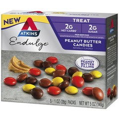 Atkins Endulge Treat, Peanut Butter Candies, Keto Friendly, 5 Count 1 oz each