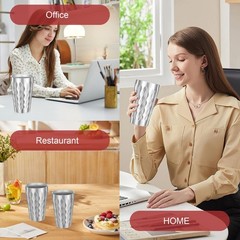 4 Pack Stainless Steel Double Wall Cups, 16 oz Insulated Tumbler, Unbreakable…