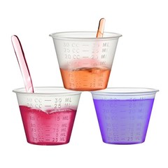 30ml 1oz Graduated Medicine Cups | Lipped Rim Measuring Cups w. Oz ML Tbsp Dram