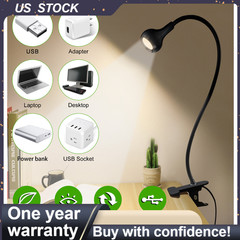 LED Lamp Laptop Computer Clip On Bed Desk Table USB Reading Light Flexible