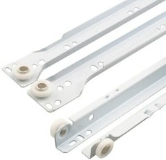 [Pack of 10 Pairs] 12-22″ Epoxy Coated White Euro Drawer Slides Kitchen Closet