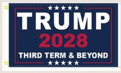 3X5 TRUMP 45 47 2028 THIRD TERM BLUE FLAG BANNER 100D GROMMETS