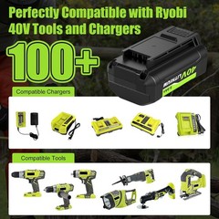 1-2PACK 8.0Ah Battery 40 Volt for Ryobi 40V Lithium OP40602 Battery with LED