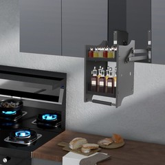 Kitchen Shelf Rack Upper Cabinet 2-Tier Pull Down Cabinet Organizer Rack