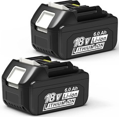2 PACK BL1860B 6.0Ah 18V Lithium-Ion Battery For Makita BL1850B BL1840B BL1830B