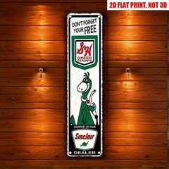 Vintage Sinclair Dino Green Stamps 16×4 Metal Sign Retro Garage Auto Home Decor