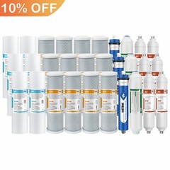 6-Stage 36/50/75/100/150 GPD RO pH+ Alkaline Reverse Osmosis System Water Filter