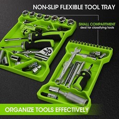 DuraTech Flexible Tool Tray 3PC Silicone Tool Holder for Household Storage Green