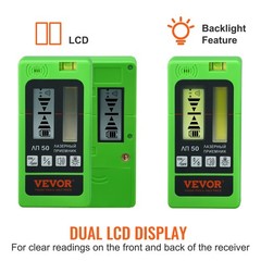 Laser Receiver Detector with Clamp 197ft Range Compatible with Green & Red Beam